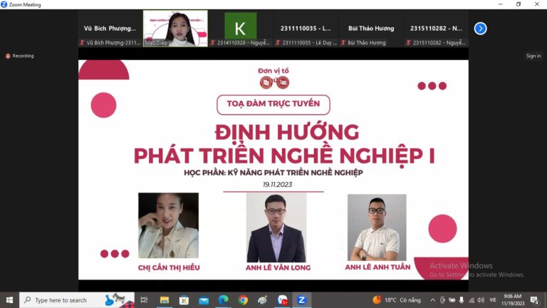 TỌA ĐÀM  “ĐỊNH HƯỚNG PHÁT TRIỂN NGHỀ NGHIỆP I” CHO SINH VIÊN K62 CỦA VIỆN KINH TẾ VÀ KINH DOANH QUỐC TẾ